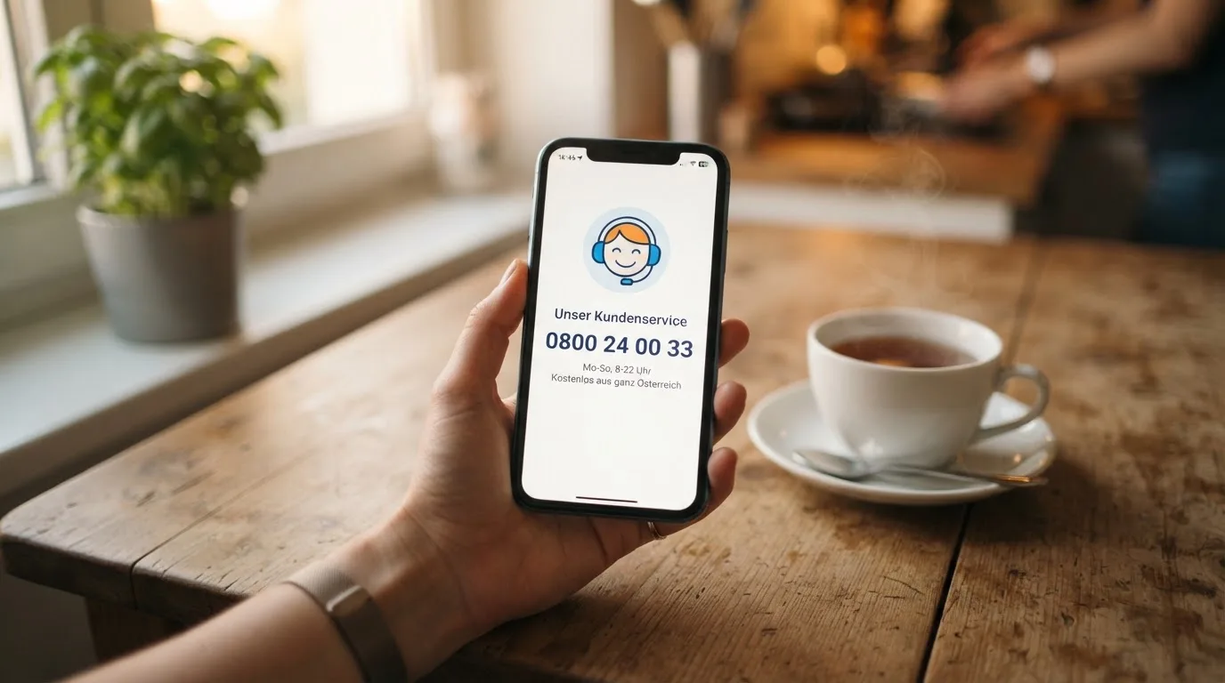 Hand hält ein Smartphone, daneben eine Tasse Tee, ruhige Abendstimmung am Küchentisch — beste online casino österreich